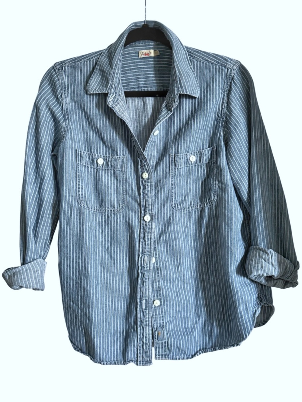 Faherty Tried & True Chambray Classic Shirt - Bluewater Stripe Wash (Medium) - Picture 4 of 8